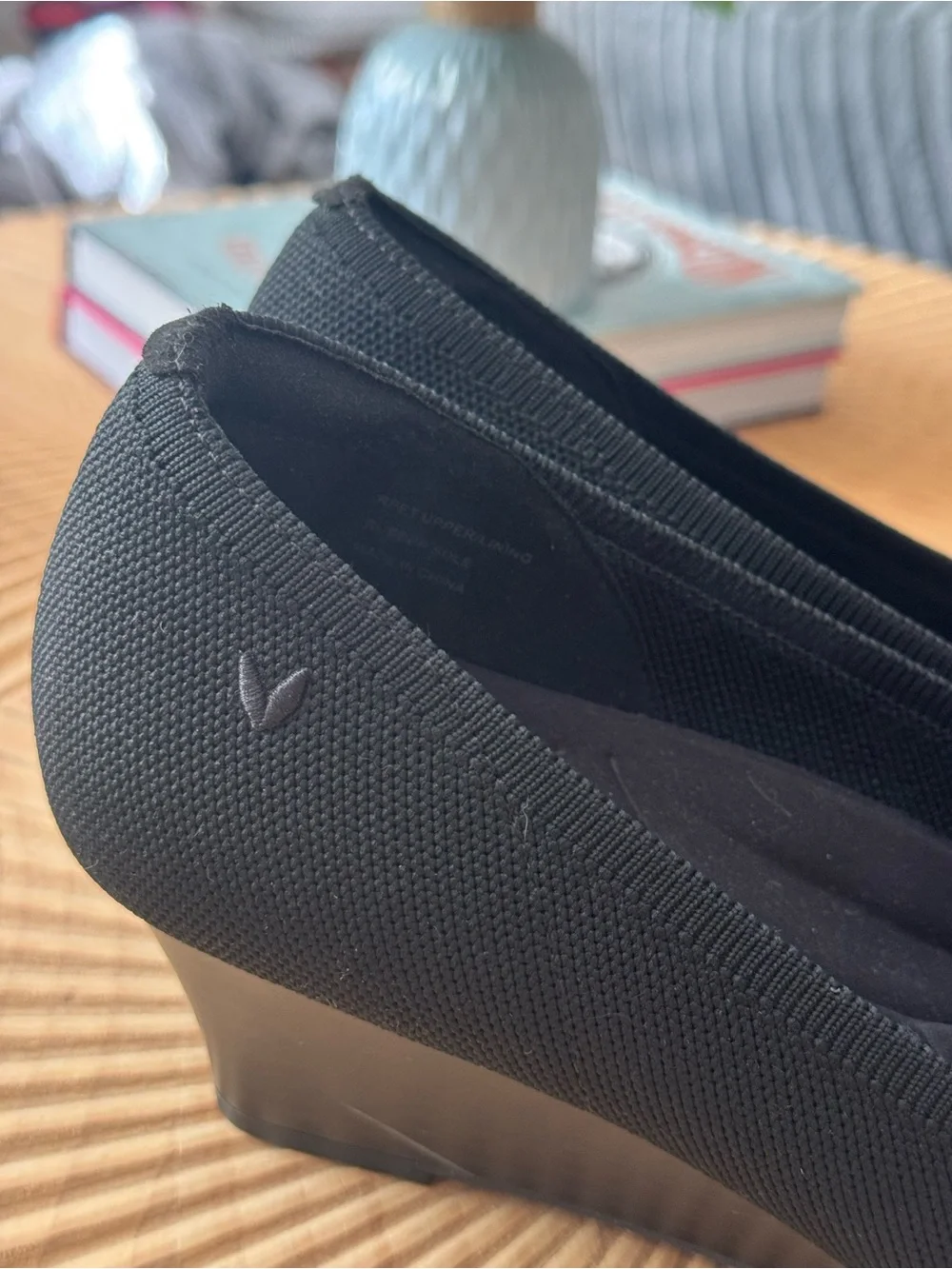 Vivaia Almond Toe Wedge Black size 43-women size 11